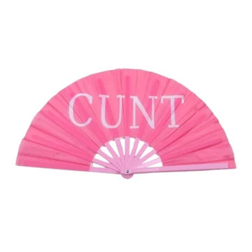 13-Inch ''Cunt'' Hand Fan (Pink)